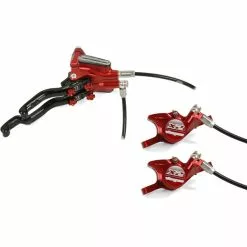 Freno Destro Doppia Leva HOPE TECH 3 X2 DUO Senza Disco Rosso